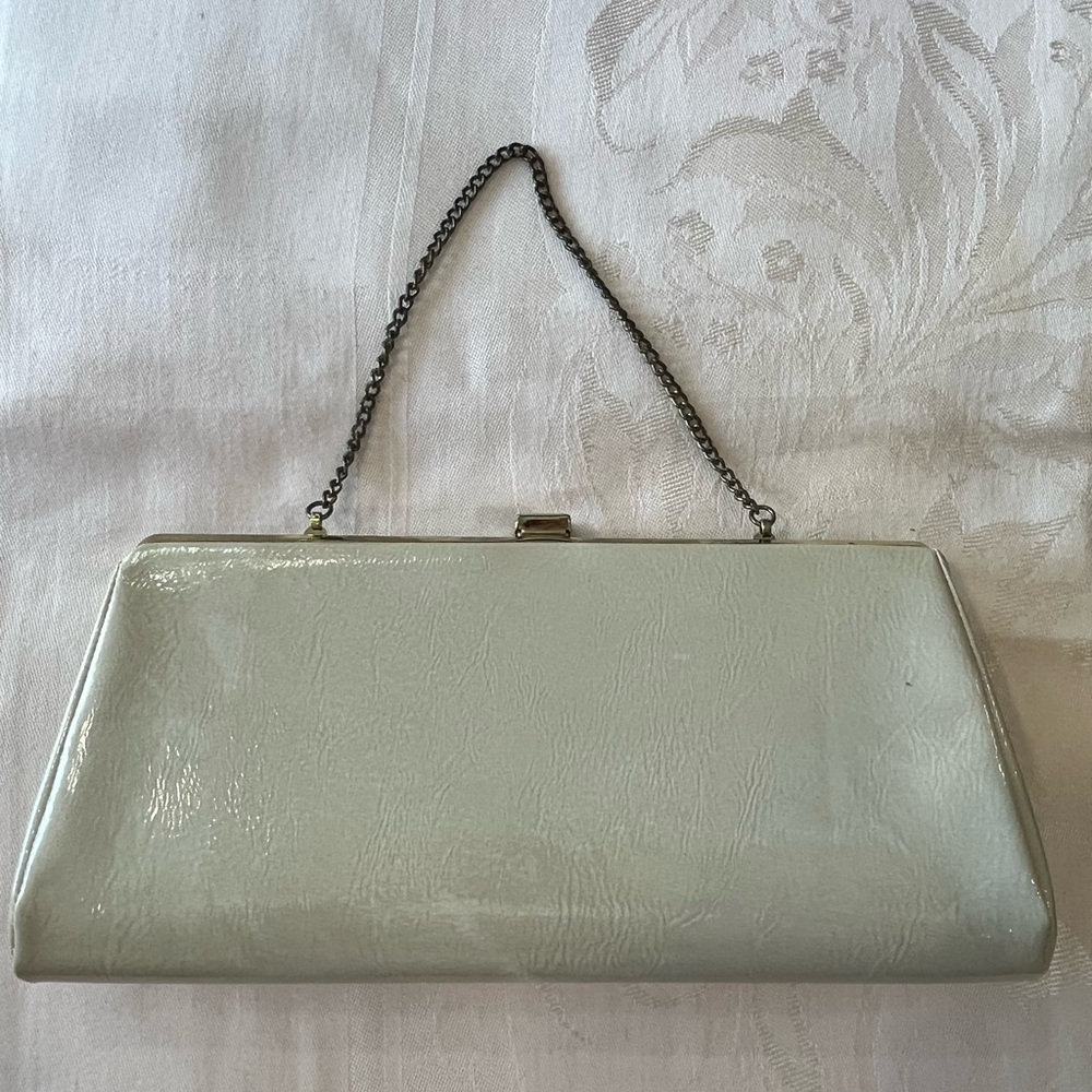 Women’s White Patent Leather Clutch